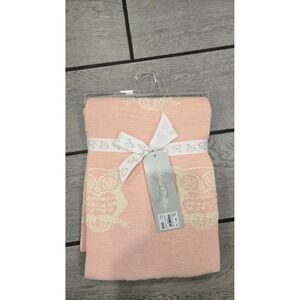 Peacock Alley Baby Knit Owl Peach Blanket Nursery Throw New 8180‎ P0023